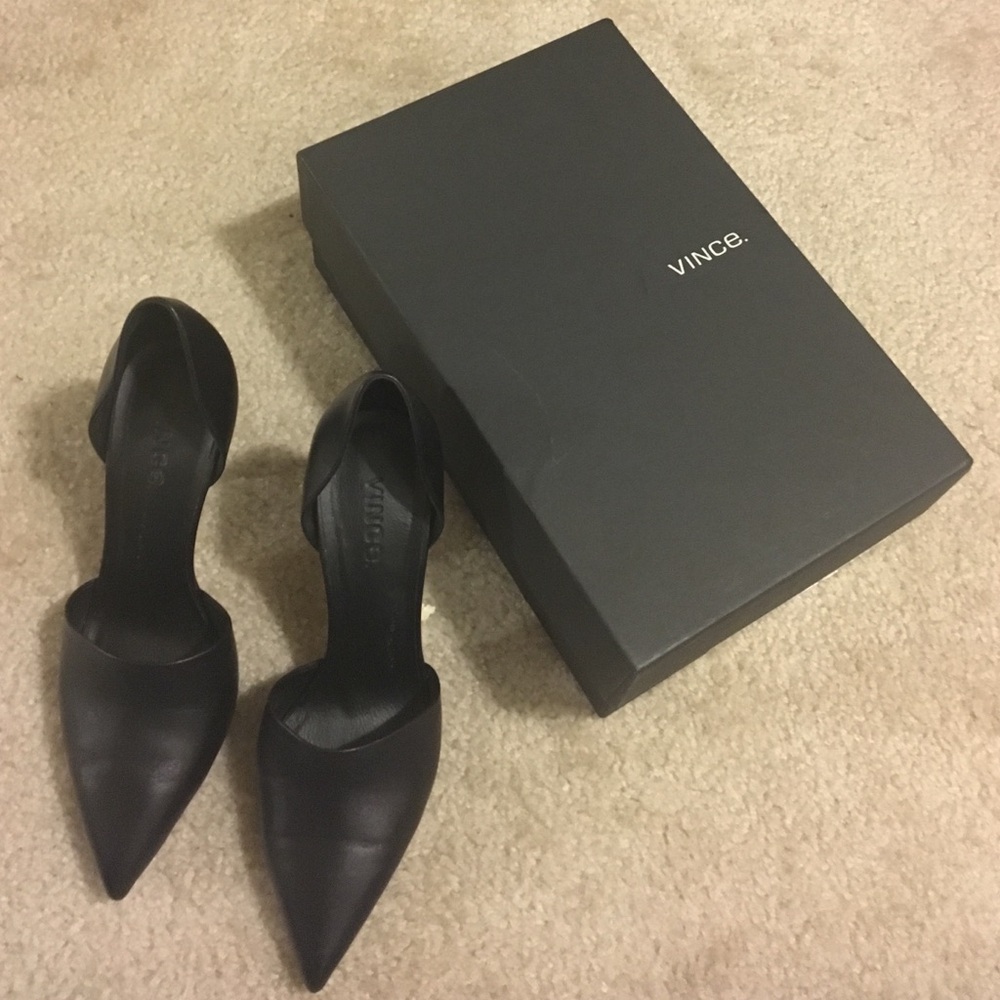 Vince Sleek Black D'Orsay Heels